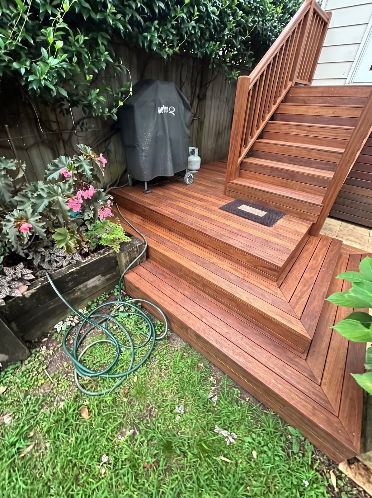 AI render: Garden steps rebuild with new railing